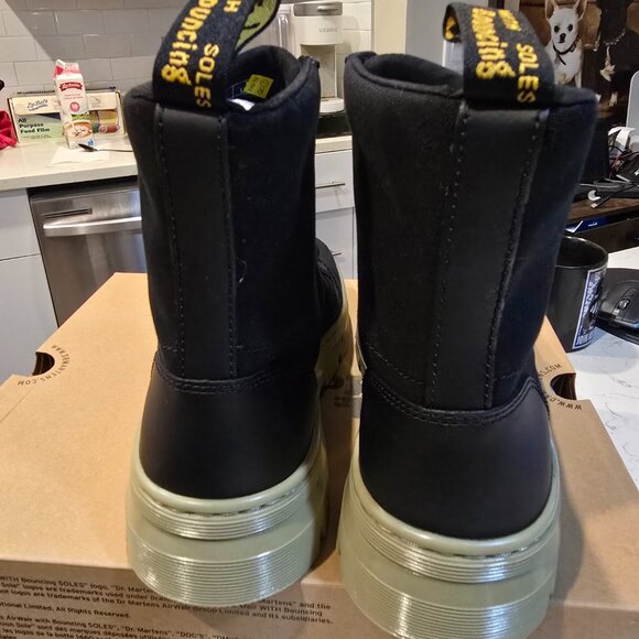 Dr. Martens Combs Boots Black Canvas 30826001 Black / Green Hi Mens Size 11 US - Picture 11 of 14